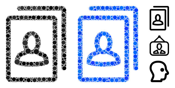 肖像画廊组成图标圆点图片下载