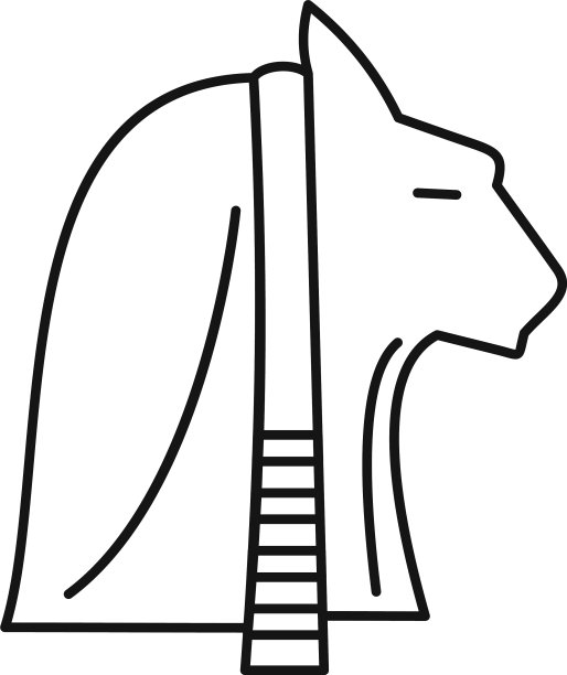 埃及猫头图标轮廓风格图片下载
