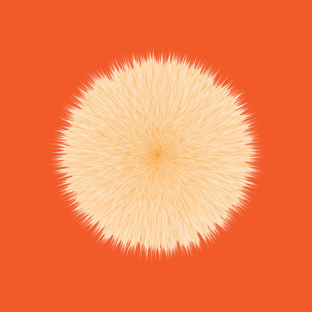 橙色毛绒毛球图片下载