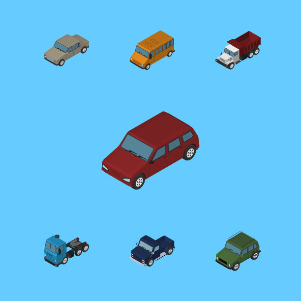 等距汽车集公共汽车卡车图片下载
