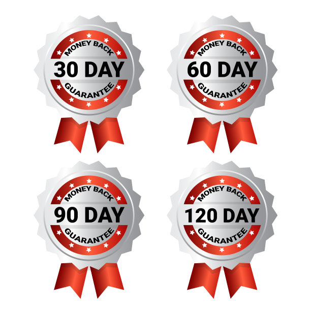 一套奖章退款保证模板标签图片下载