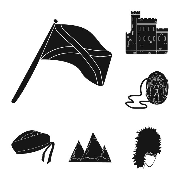 乡村苏格兰黑色图标集合为图片下载