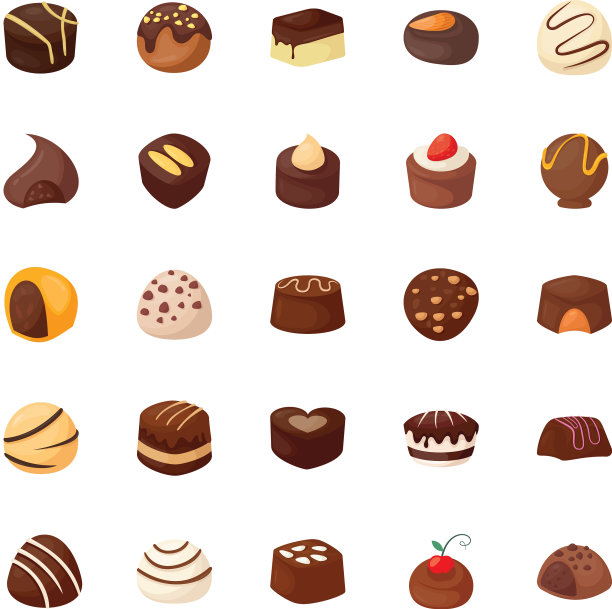 一套什锦巧克力图标图片下载