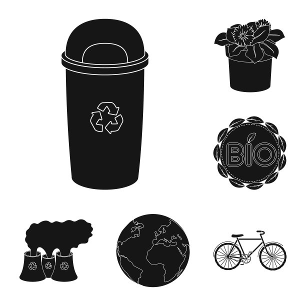 生物和生态黑色图标集合为图片下载