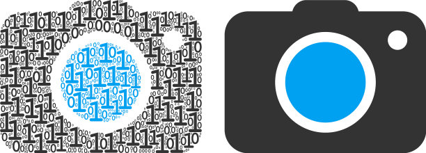 照片相机拼贴的二进制数字图片下载