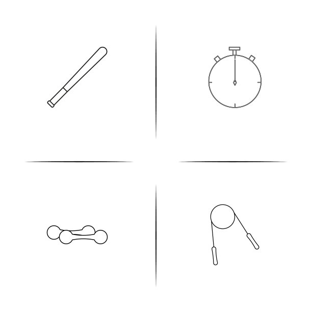 运动健身和娱乐简单的线性图标图片下载