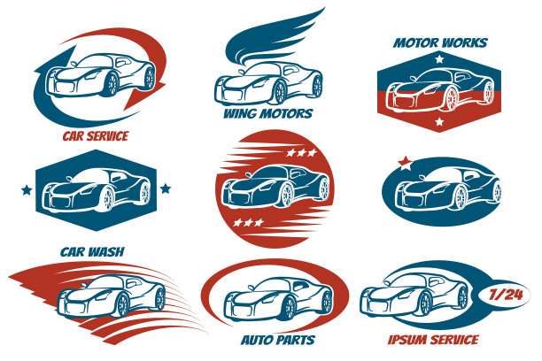 汽车服务标志套装图片下载