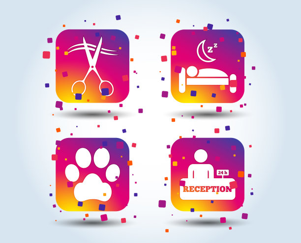 酒店服务图标宠物允许美容师图片下载