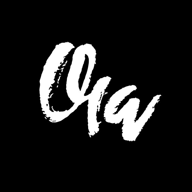 字母q手写干刷粗笔画图片下载