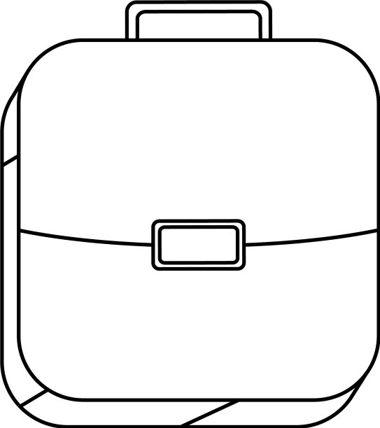 方形剪影按钮与公文包图片下载