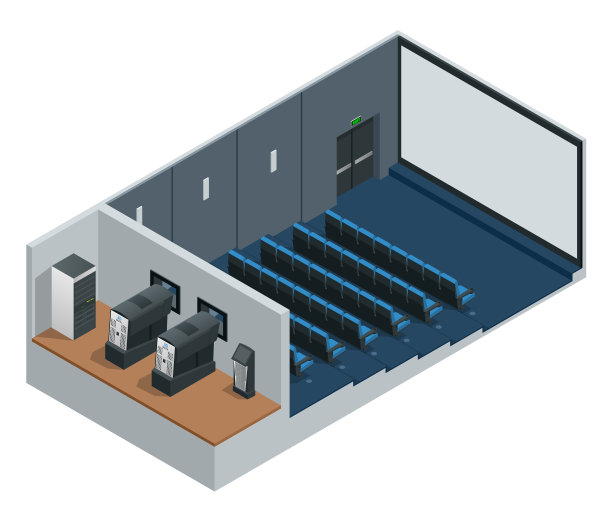 等距电影院与空白屏幕的电影院图片下载