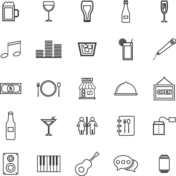 白色背景上的栏线图标图片下载