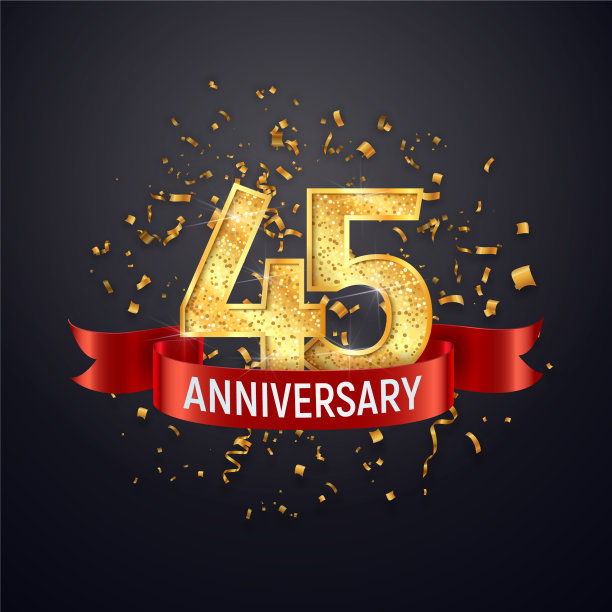 45周年纪念标志模板上暗图片下载