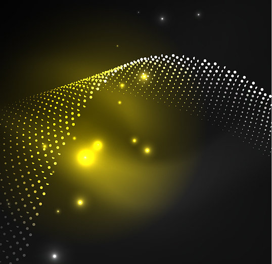 三维发光粒子的照明波图片下载