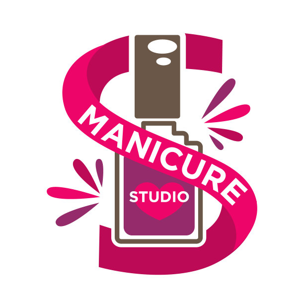 明亮的美甲工作室标签与紫色图片下载