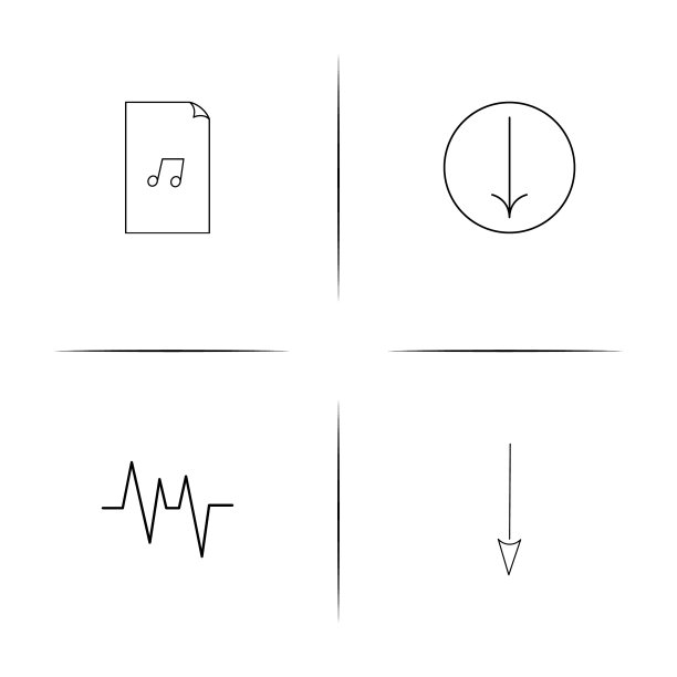 文件和文件夹签名简单的线性图标图片下载
