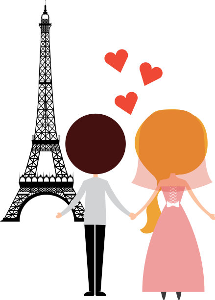 艾菲尔铁塔化身中的新婚夫妇图片下载