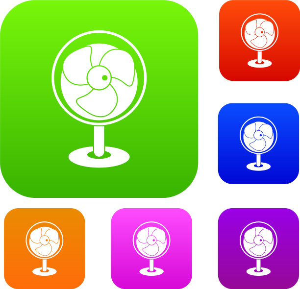 复古电扇套颜色收藏图片下载