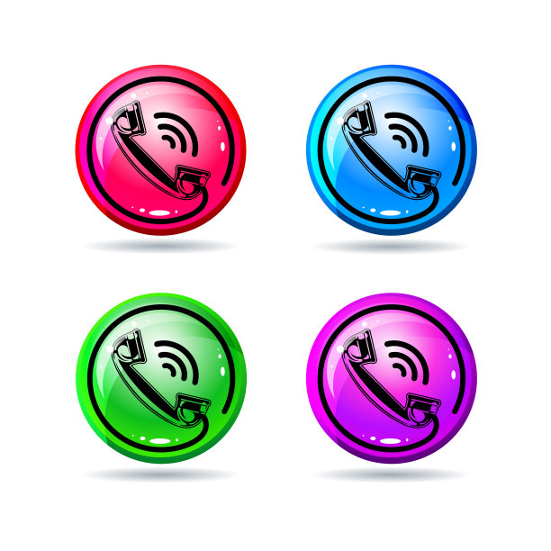 有光泽的按钮与电话听筒图片下载