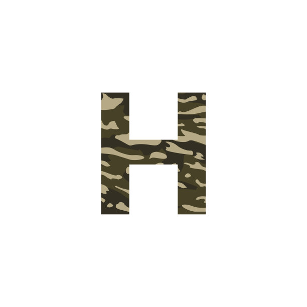 迷彩标志字母h图片下载