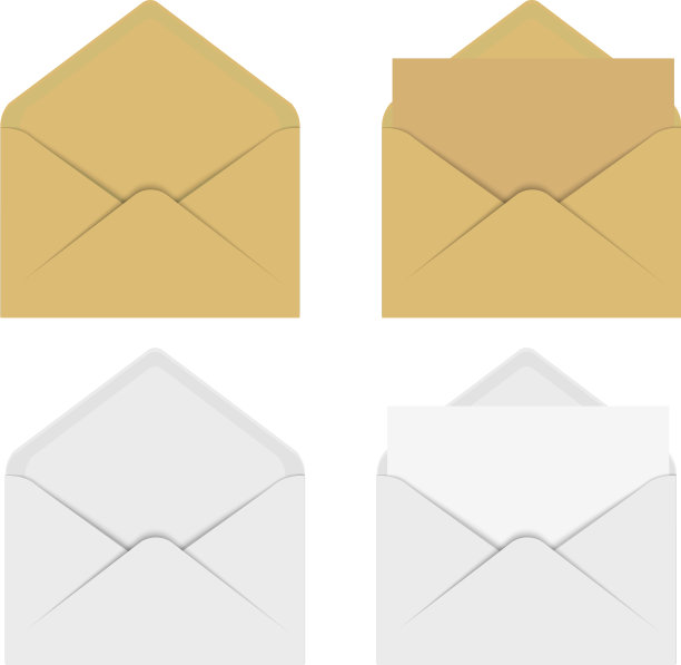 空白的白色和棕色信封图片下载