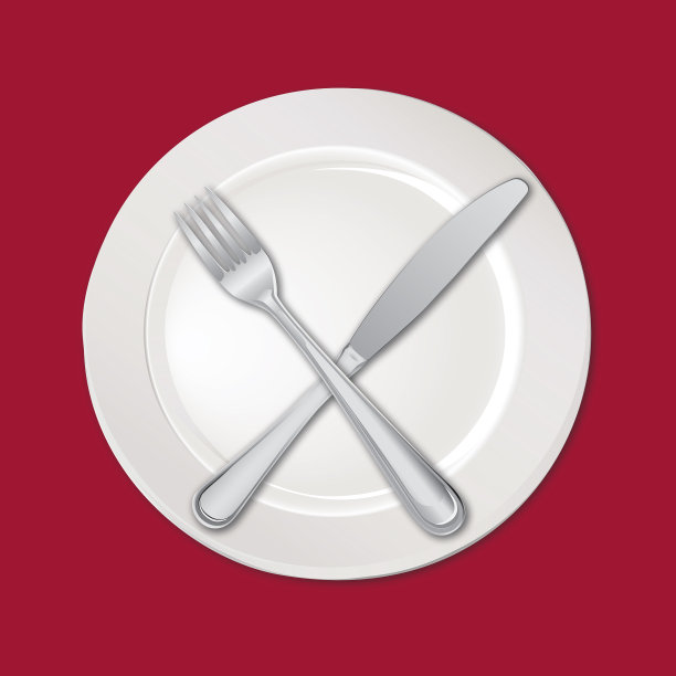 餐桌摆设、叉、刀、空盘子、餐具图片下载