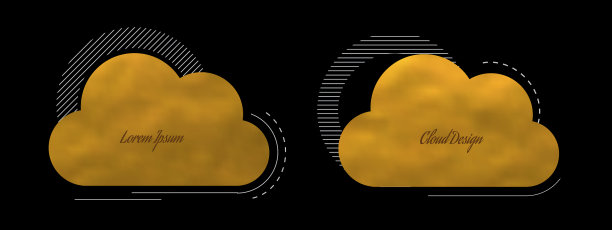 一套创造性的云与箔金色纹理图片下载