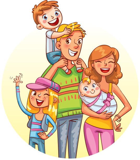 全家福滑稽卡通人物图片下载