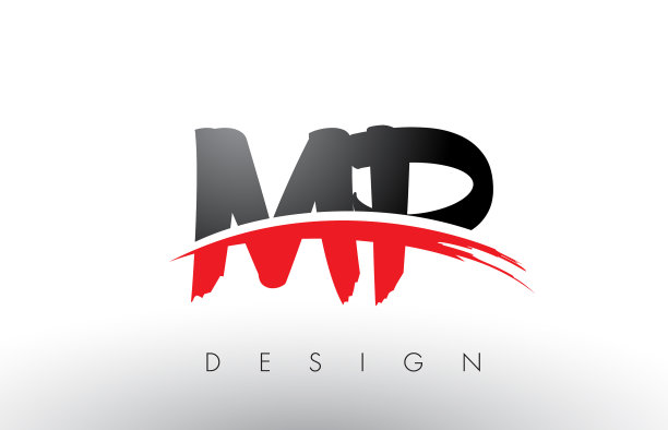 用红色和黑色刷Mp标志字母图片下载