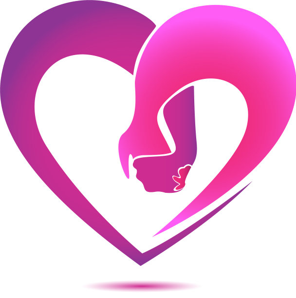 粉色心形牵手图标标志图片下载