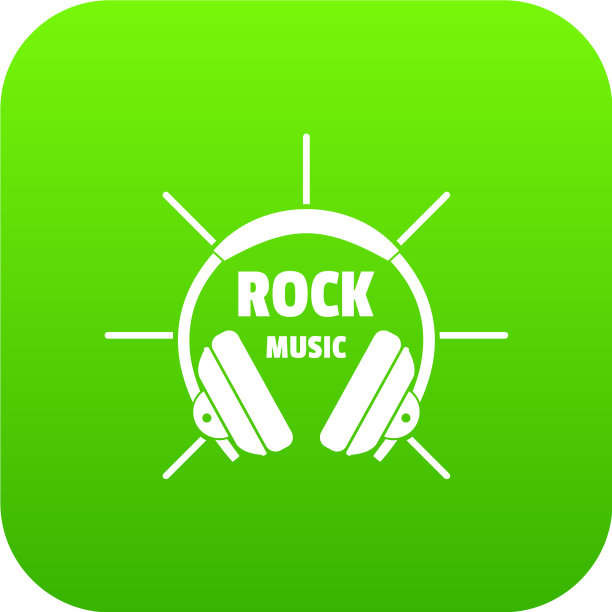 现代摇滚音乐的图标绿色图片下载