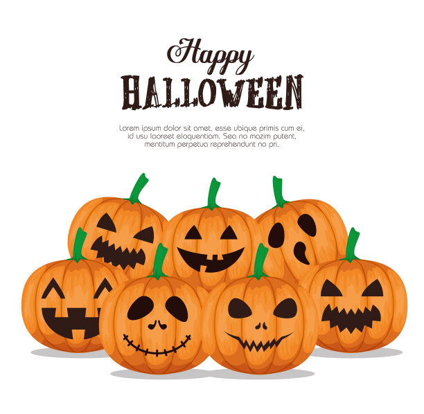 万圣节快乐卡片与设置南瓜图片下载