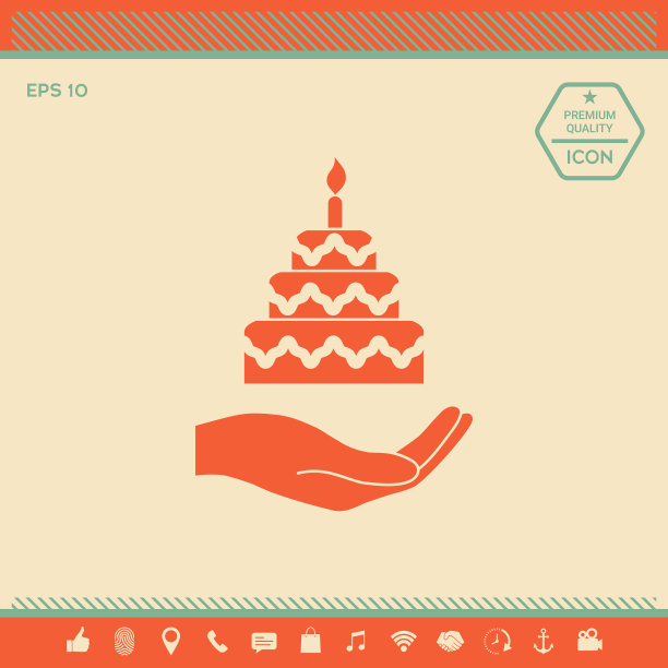 手拿着一个蛋糕图标图片下载