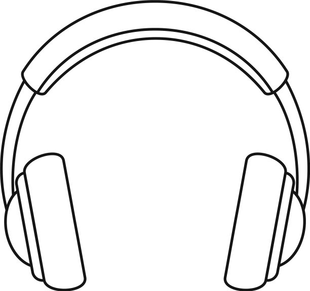 摇滚耳机图标轮廓风格图片下载