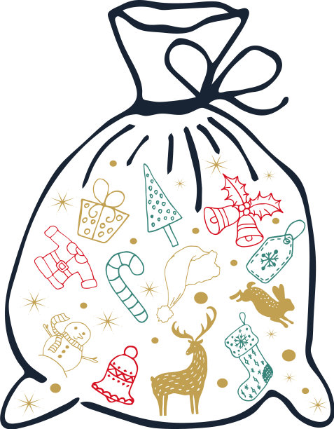 新年快乐圣诞装饰套装图片下载