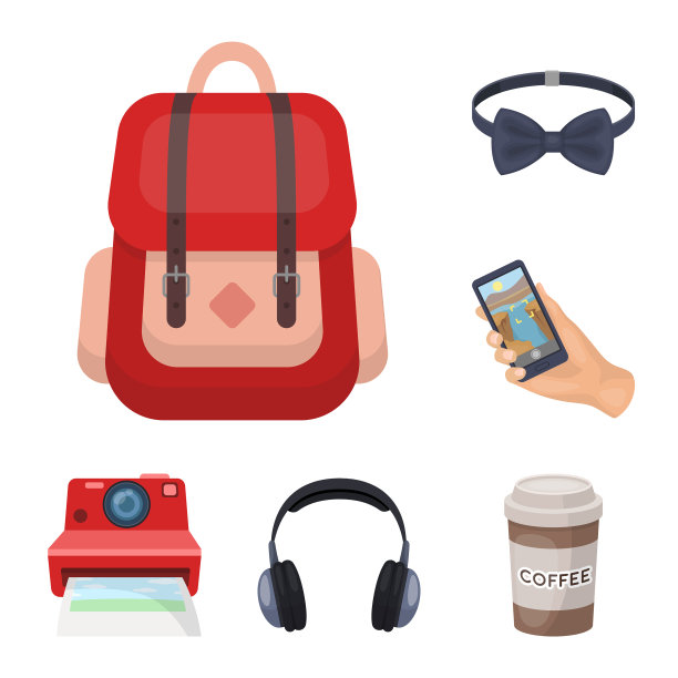 时尚潮人卡通图标在集合图片下载