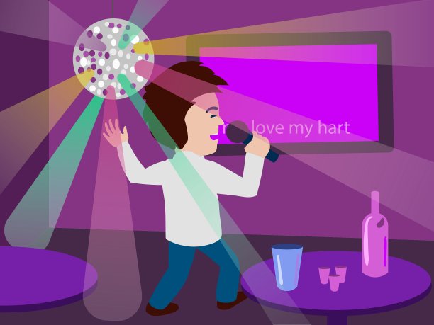 在卡拉ok酒吧唱歌的男人图片下载