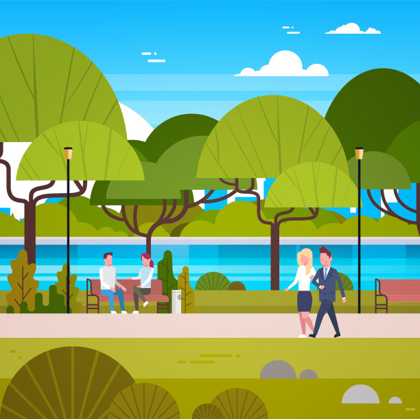 一对商务人士走在美丽的图片下载