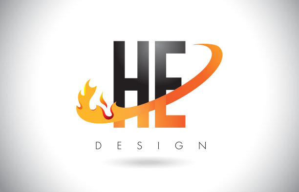 他有字母标志，带有火焰和火焰的设计图片下载