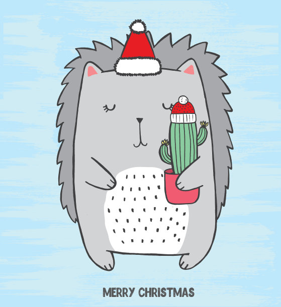 刺猬手里拿着仙人掌图片下载