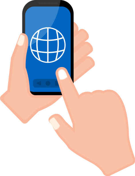 手持装有浏览器应用程序的智能手机图片下载