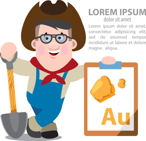 勘探者牛仔狂野西部卡通人物图片下载