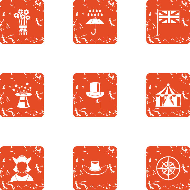 巫术图标设置垃圾摇滚风格图片下载