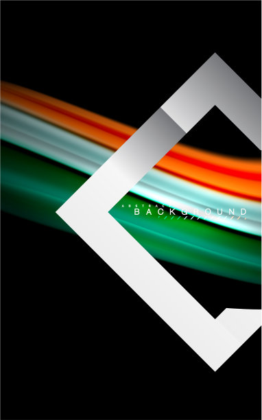 彩虹流体颜色波和金属几何图片下载