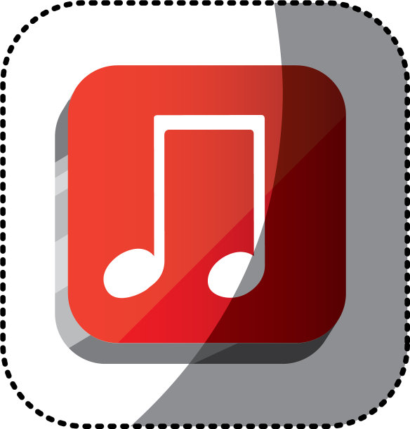 贴纸彩色方形3d按键带音符图片下载