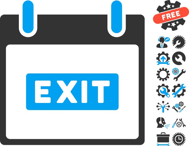退出标题日历日图标与奖金图片下载