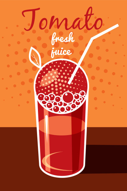 番茄汁是新鲜的传单横幅图片下载