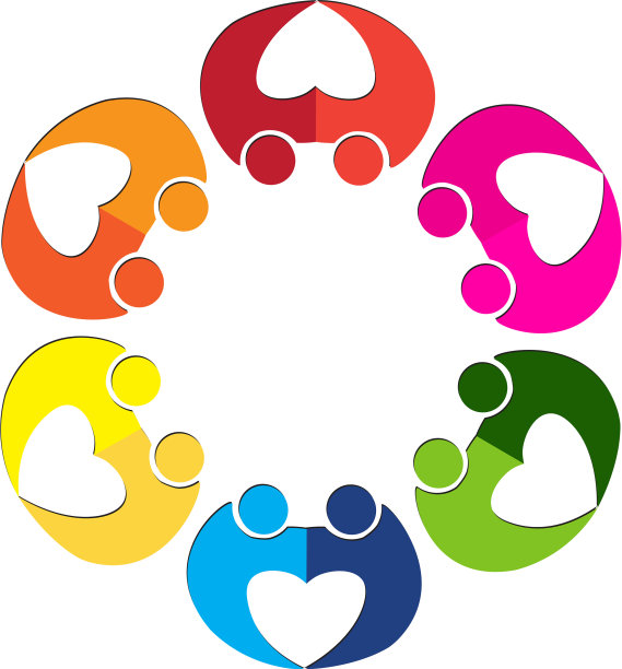 一群爱心人士圈的标志符号图片下载