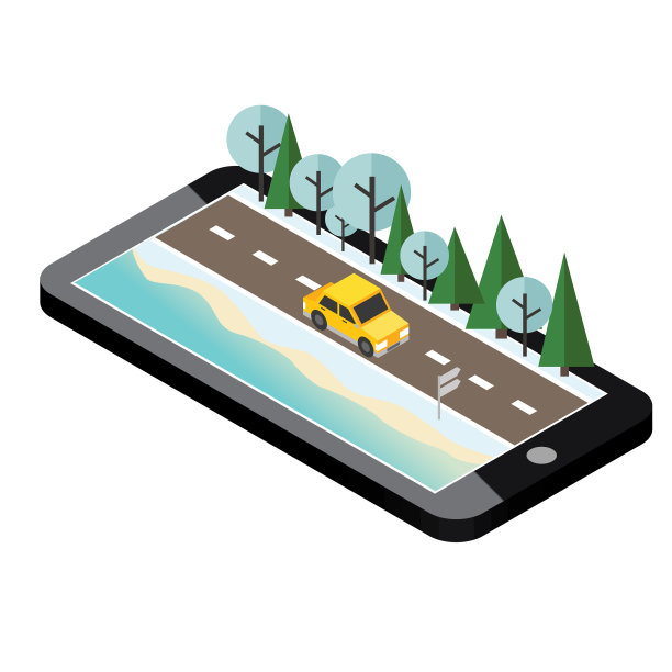 等距雪地冬日地理定位和移动图片下载