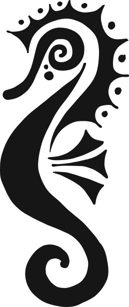 海马剪影草图为您的设计图片下载